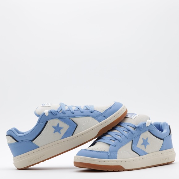 Converse Unisex Pro Blaze Classic Leather Suede Low Top Shoes Blue/Ivory Size 9 - Picture 1 of 10